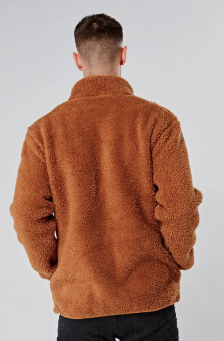 Camel Brown Men’s Sherpa Fleece Jacket