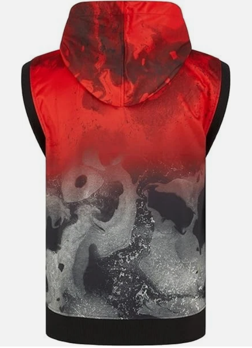 Trend by C & S Red Moon Sleeveless Zipper Hoodie