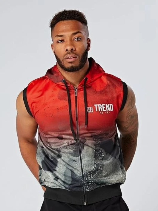 Trend by C & S Red Moon Sleeveless Zipper Hoodie