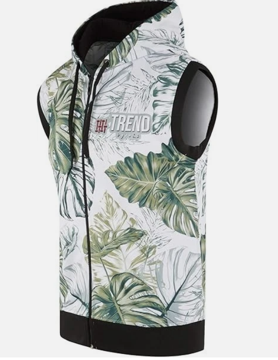 Trend by C & S Tropic Intensity Sleeveless Zipper Hoodie