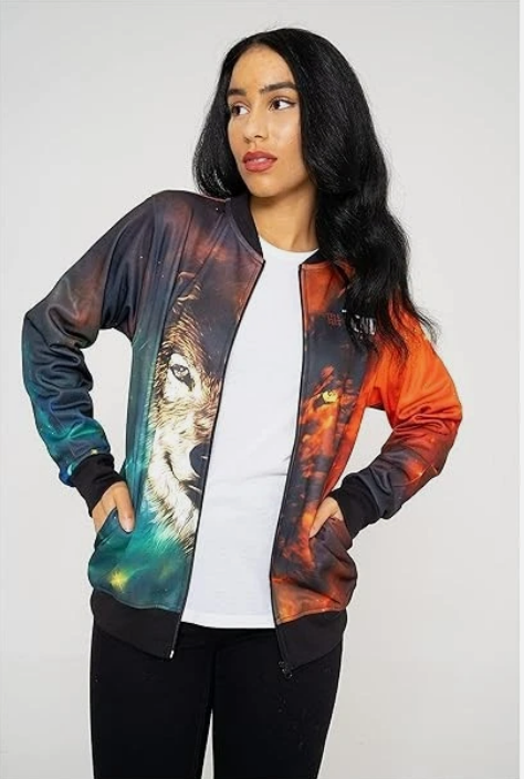 Wolf Spread Unisex Lightweight Fleece Style Jacket