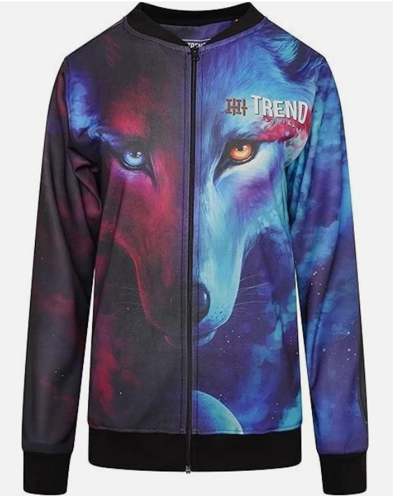 Trend by C & S Galaxy Wolf Unisex Lightweight Fleece Jacket