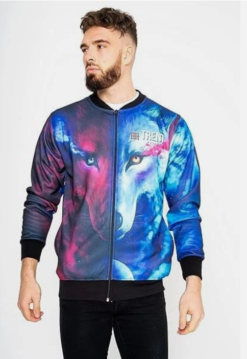 Trend by C & S Galaxy Wolf Unisex Lightweight Fleece Jacket