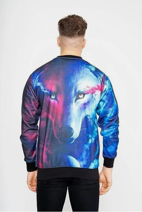 Trend by C & S Galaxy Wolf Unisex Lightweight Fleece Jacket