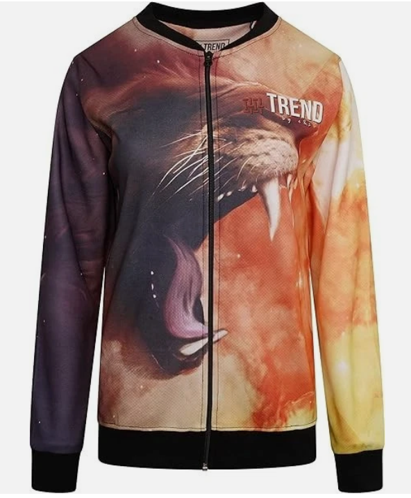 Trend by C & S Lion Spread Unisex Lightweight Fleece Style Jacket