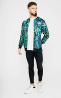 Trend by C & S Blue and Green Leaf Design Lightweight Fleece Jacket